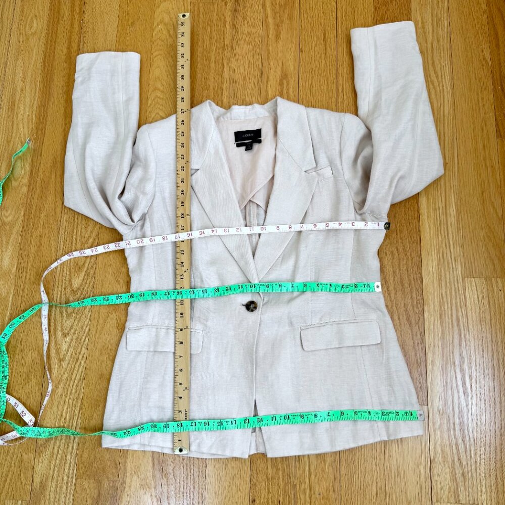 J. Crew Blazer Linen Blend Beige Willa (14) - Picture 9 of 9
